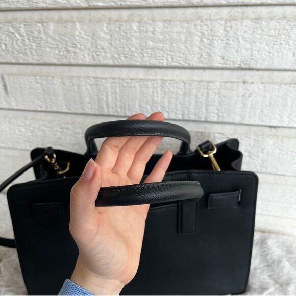 MICHAEL KORS Black Leather Hamilton Selma Raven Jet Set Tote Satchel - Picture 8 of 12